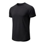 Erkek Spor Tişört Fitness Antrenman Tişörtü Oval Kesim Likralı Süprem Reglan Kol OVAL-T22 (Siyah, 2XL)