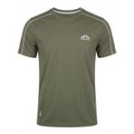 Erkek Spor Tişört Hızlı Kuruyan Esnek Regular Fit Trim Detaylı Activewear (HAKİ YEŞİL, L)