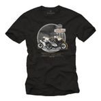 Erkek Spor Tişörtü | Vintage Motosiklet Desenli Biker Tasarımı | Süper Sport Tarzı Motorcu Giyim Siyah XL