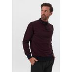 Erkek Standart Fit Gömlek Polo Yaka Cepli Triko Kazak - 2XL - Siyah - Bordo
