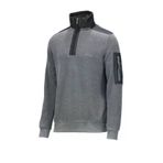 Erkek Standart Fit Yarım Fermuarlı Gri Sweatshirt