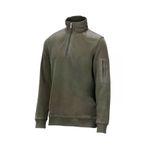 Erkek Standart Fit Yarım Fermuarlı Haki Sweatshirt