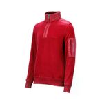 Erkek Standart Fit Yarım Fermuarlı Nar Çiçeği Sweatshirt