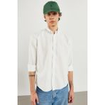 Erkek Steven Beyaz Regular Fit Oxford Gömlek