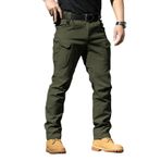 Erkek streç kargo pantolon, softshell cırt cırtlı yazlık dış mekan erkek pantolonu, dar, nefes alır, sağlam, asker yeşili, 4XL