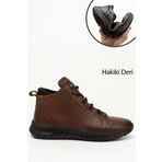 Erkek Taba Antik Fermuarlı Hakiki Deri Outdoor Bot