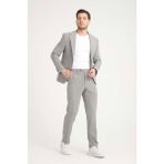 Erkek Takım Elbise Slim Fit En Boy Likra - 54 - Gri