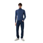 Erkek Tam Balıkçı Boğazlı Triko Mavimelanj Slim Fit Pamuklu Sık Örme Kazak NCS JEANS 3003 MAVİMELANJ 3XL