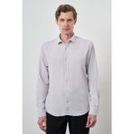 Erkek Taş Gofre Trend Desenli Dynamic Fit Italyan Yaka Gömlek - 2XL