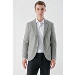 Erkek Taş Örme Slim Fit Torba Cep Mono Yaka Spor Ceket