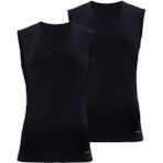 Erkek Tender Cotton 2'li V Yaka Siyah Atlet 9677 - 2XL