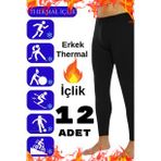 Erkek Termal İçlik Siyah İçi Polar Kışlık 12 Adet