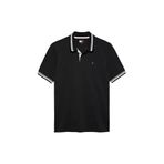 Erkek Tipped Polo Yaka T-Shirt - Siyah