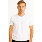 ERKEK TİŞÖRT (2025 Summer Erkek Premium Kısa Kol Tshirt %100 Pamuk Relax Fit Bisiklet Yaka) - Beyaz
