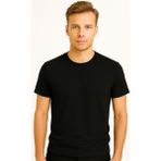 ERKEK TİŞÖRT (2025 Summer Erkek Premium Kısa Kol Tshirt %100 Pamuk Relax Fit Bisiklet Yaka) - Siyah