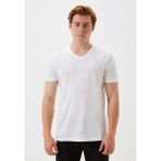 Erkek Tişört Bisiklet Yaka Beyaz Slim Fit %100 Pamuk T-Shirt Ncs Jeans 1051 - XL
