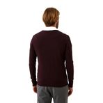 Erkek Triko Bordo Bisiklet Yaka Desenli Slim Fit Pamuklu Kazak NCS JEANS 3725 BORDO S