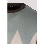 Erkek Triko Haki Bisiklet Yaka Baklava Desenli Slim Fit Pamuklu Kazak NCS JEANS 3727 HAKİ XL