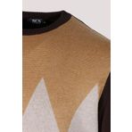 Erkek Triko Kahve Bisiklet Yaka Baklava Desenli Slim Fit Pamuklu Kazak NCS JEANS 3727 KAHVE 2XL