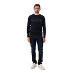 Erkek Triko Lacivert Bisiklet Yaka Desenli Slim Fit Pamuklu Kazak NCS JEANS 3725 LACİVERT 3XL