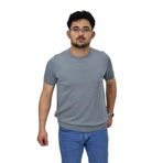 Erkek Triko Sıfır Yaka Tişört P6035 BGL-ST04505 MAVİ M