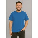 Erkek Tshirt Slim Fit (Dar Kalıp) Premium Kalite Düz Model - Saks Mavi - XL