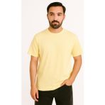Erkek Tshirt Slim Fit (Dar Kalıp) Premium Kalite Düz Model - Sarı - XL