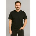 Erkek Tshirt Slim Fit (Dar Kalıp) Premium Kalite Düz Model - Siyah