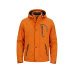 Erkek Turuncu Softshell Kapüşonlu İç Cepli Su Ve Rüzgar Geçirmez Mevsimlik&Yazlık Mont
