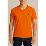 Erkek Turuncu V Yaka Regular Fit Basic Tişört C2T0N2O2 - M