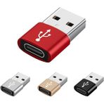 Erkek USB To Dişi Type-C Çevirici Data Otg Adaptör Dönüştürücü - Kırmızı