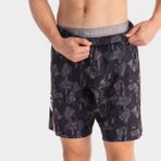 Erkek Uzun Deniz Şortu - Siyah - 100 Long Geo - 52 Decathlon