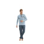 Erkek Uzun Kol Açık Mavi Pijama Takım C6T4N4O9 AÇIK MAVİ S