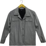 Erkek Uzun Kol Cepli Slim Fit Yağmurluk Ceket Gri