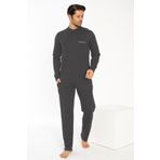 Erkek Uzun Kol Füme Pijama Takım C7T2N0O-049 FÜME S