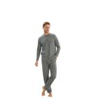 Erkek Uzun Kol Gri Melanj Pijama Takım C1T3N5O9 GRİ MELANJ L