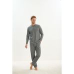 Erkek Uzun Kol Gri Melanj Pijama Takım C1T3N5O9 GRİ MELANJ XL