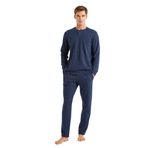Erkek Uzun Kol Lacivert Pijama Takım C4T8N5O04 LACİVERT S