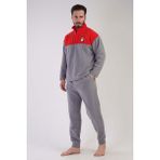 Erkek Uzun Kol Polar Gri Pijama Takım C2T8N1O303 - XL