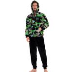Erkek Uzun Kol Welsoft Kapüşonlu Siyah Pijama Takım C9T7N0O403 SİYAH S
