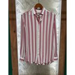 Erkek Uzun Kollu Çizgili Kırmızı Yazlık Gömlek 6088-11 - XL