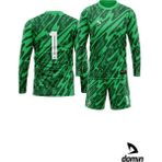 Erkek Uzun Kollu Yeşil Nefes Alabilen Kaleci Forması ve Şortu Goalkeeper Jersey Gk DMNF5587 - -- - Altın