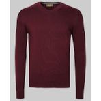 Erkek V Yaka Kazak Sık Örme Desenli Bordo Slim Fit Kazak NCS JEANS 3002 - XL