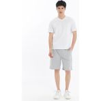 Erkek V Yaka Kısa Kollu Regular Fit Basic Tişört Beyaz - 2XL
