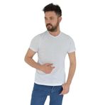 Erkek V Yaka Tişört Penye BGL-ST02801 BEYAZ L