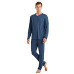 Erkek V Yaka Uzun Kol Lacivert Pijama Takım C5T3N6O04 LACİVERT M