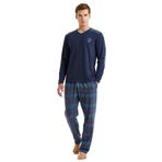 Erkek V Yaka Uzun Kol Lacivert Pijama Takım C6T0N6O04 LACİVERT S