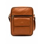 Erkek ve Kadın Deri Crossbody Seyahat Çantası, Fermuarlı Çok Cepli Messenger Omuz Çantası, Ön Kapaklı Cep, Seyahat, İş ve Günlük Kullanım için Ayarlanabilir Kayış, açık kahverengi