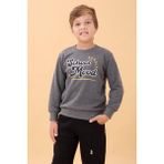 Erkek ve Kız Çocuk Okul Baskılı Bisiklet Yaka Mevsimlik Sweatshirt Antrasit - 11 - 12 Yaş