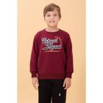 Erkek ve Kız Çocuk Okul Baskılı Bisiklet Yaka Mevsimlik Sweatshirt Bordo - 8 - 9 Yaş